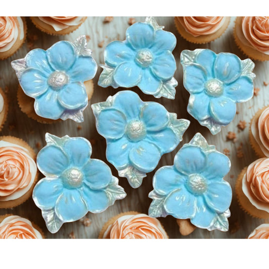 6 Handmade Sugar Paste Flowers Vegan Edible Cake Decorations