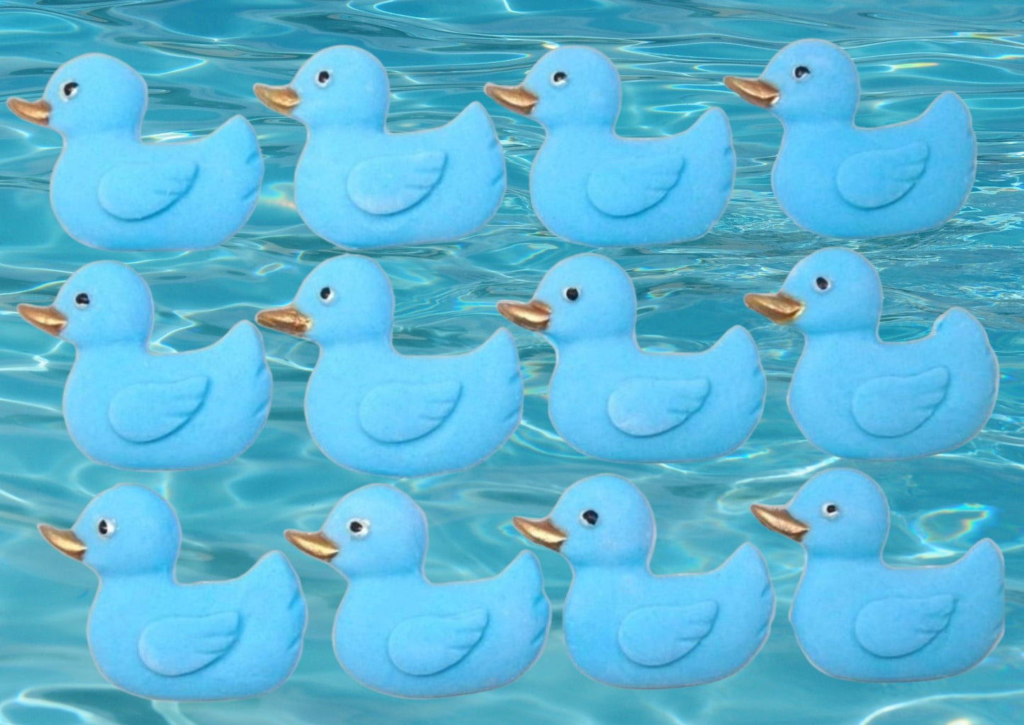 12 Handmade Baby Shower Ducks Edible Cake Cupcake Toppers