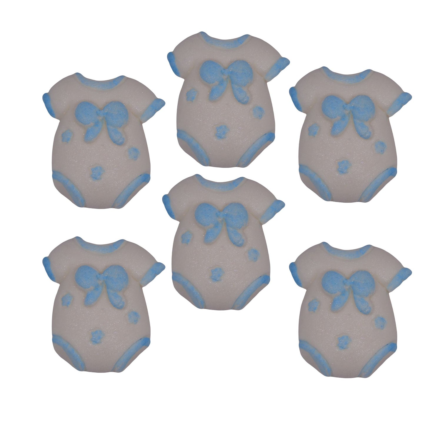 6 Chunky Baby Vests Baby Shower Edible Cupcake Toppers