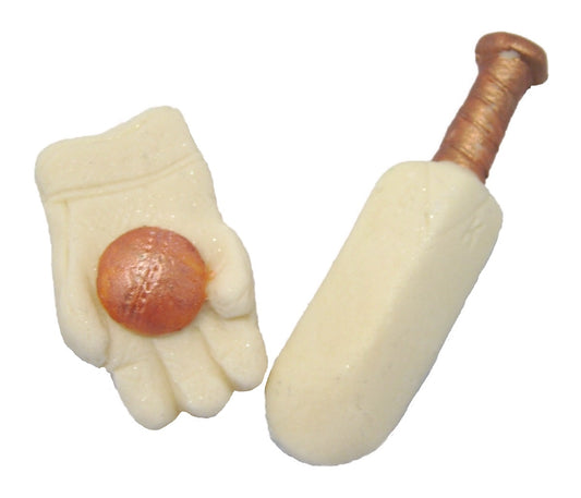 12 Cricket Bats and Glove Mix Vegan, Dairy & Gluten Free edible cupcake toppers