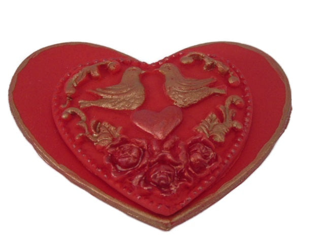 2 Piece Red Hearts Wedding Vegan Cake Topper