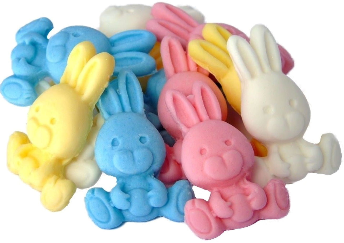 Set 12 mixed coloured Rabbit edible cupcake toppers