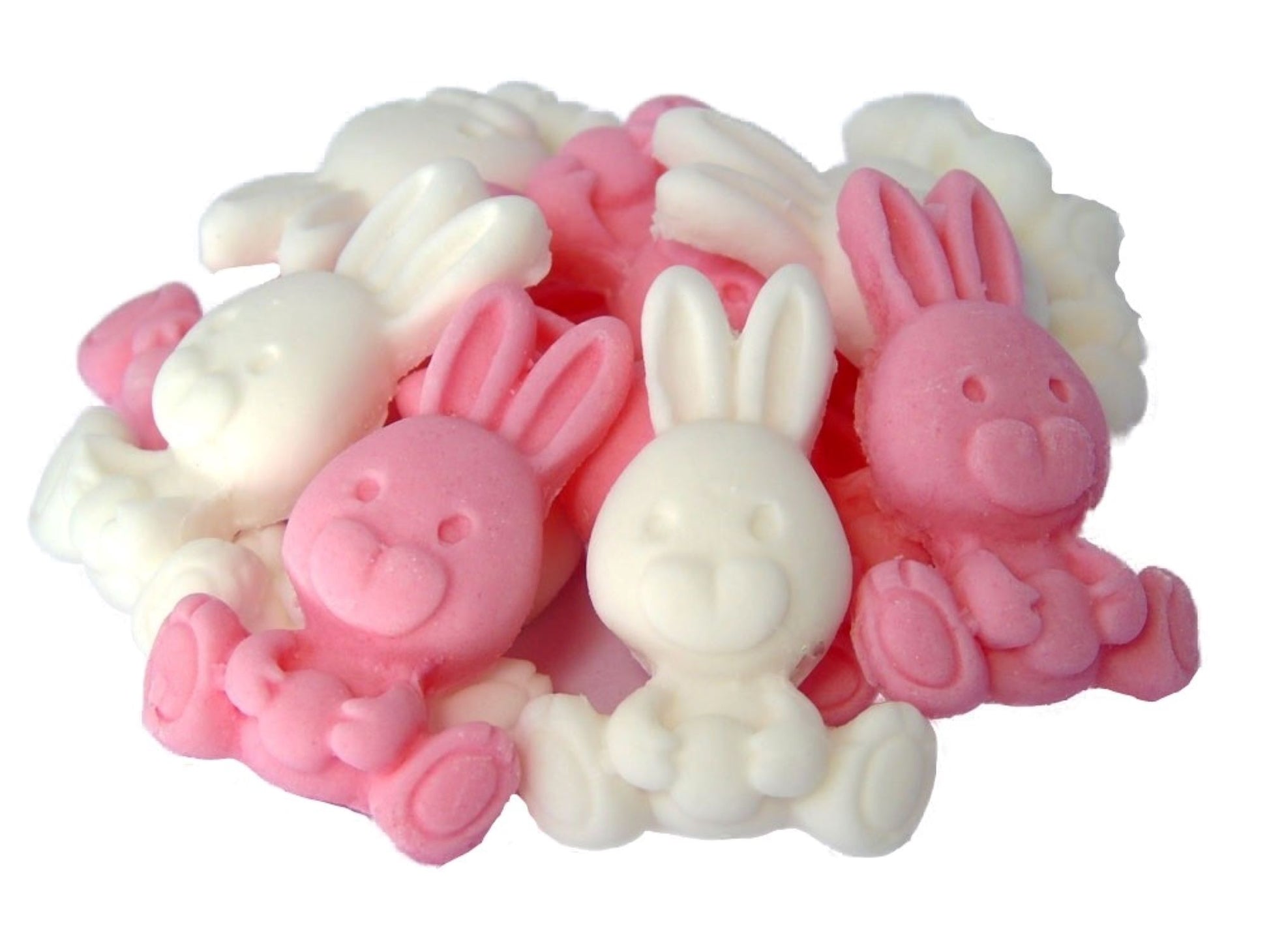 Set 12 Pink & White Mix Rabbit edible cupcake toppers