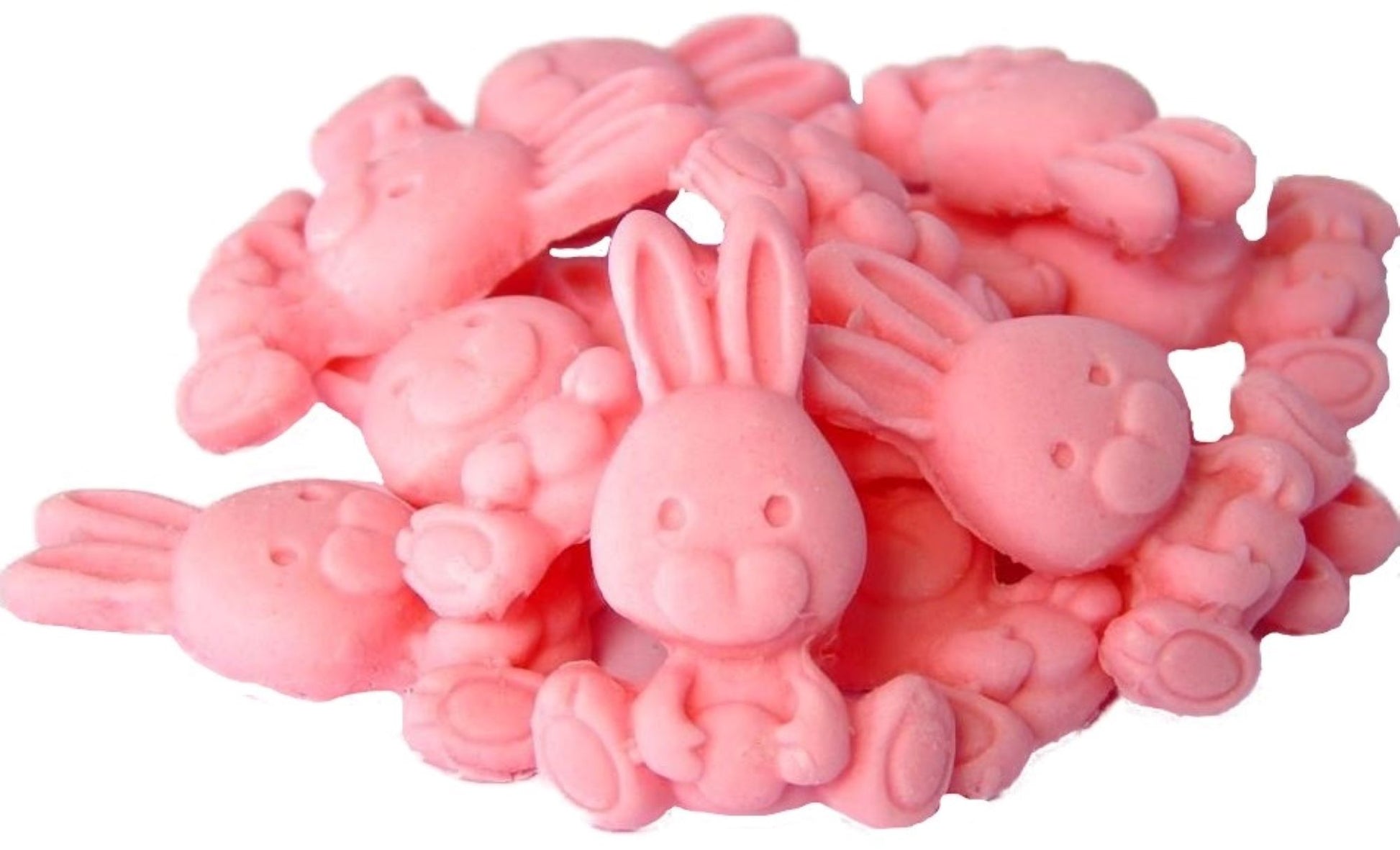Set 12 Pink Rabbit edible cupcake toppers