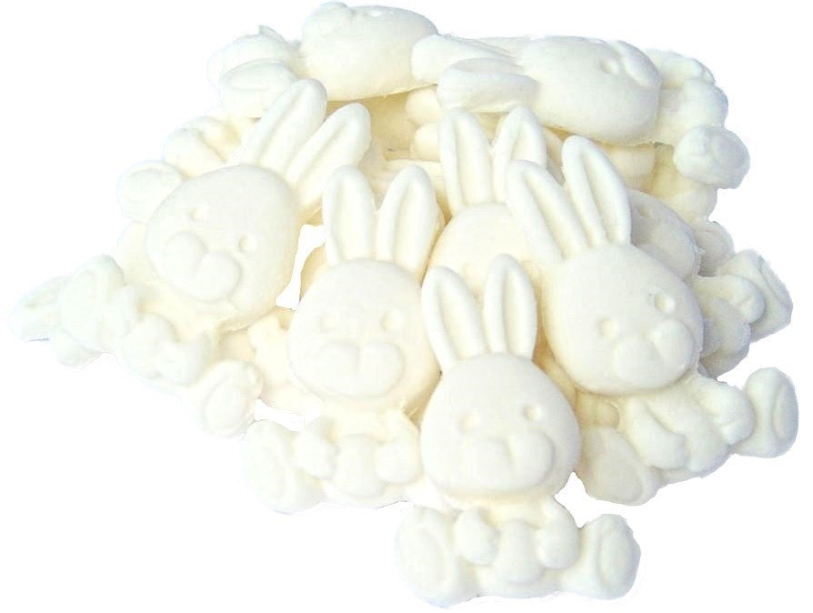 Set 12 White Rabbit edible cupcake toppers