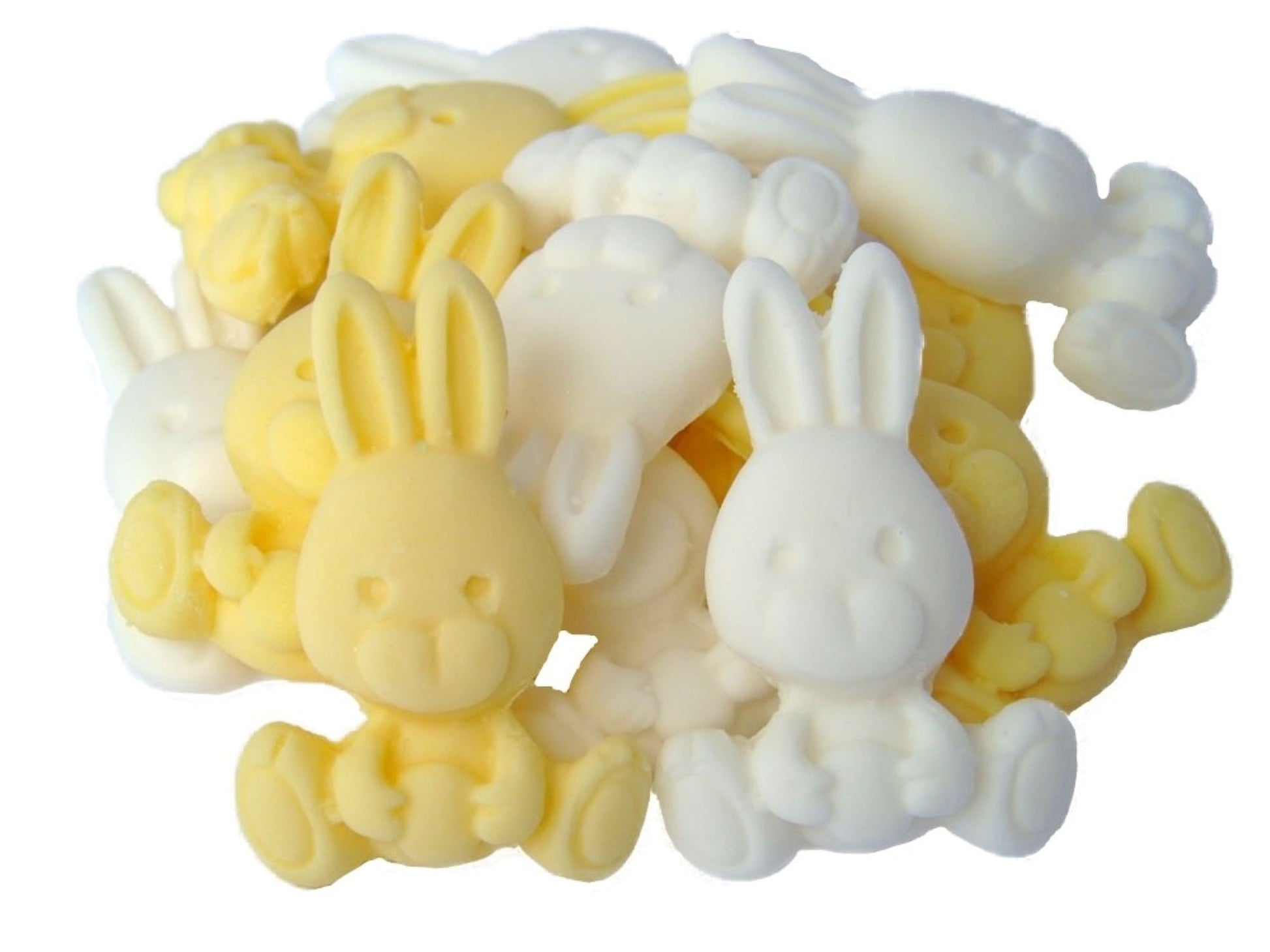 Set 12 Yellow & White Mix Rabbit edible cupcake toppers