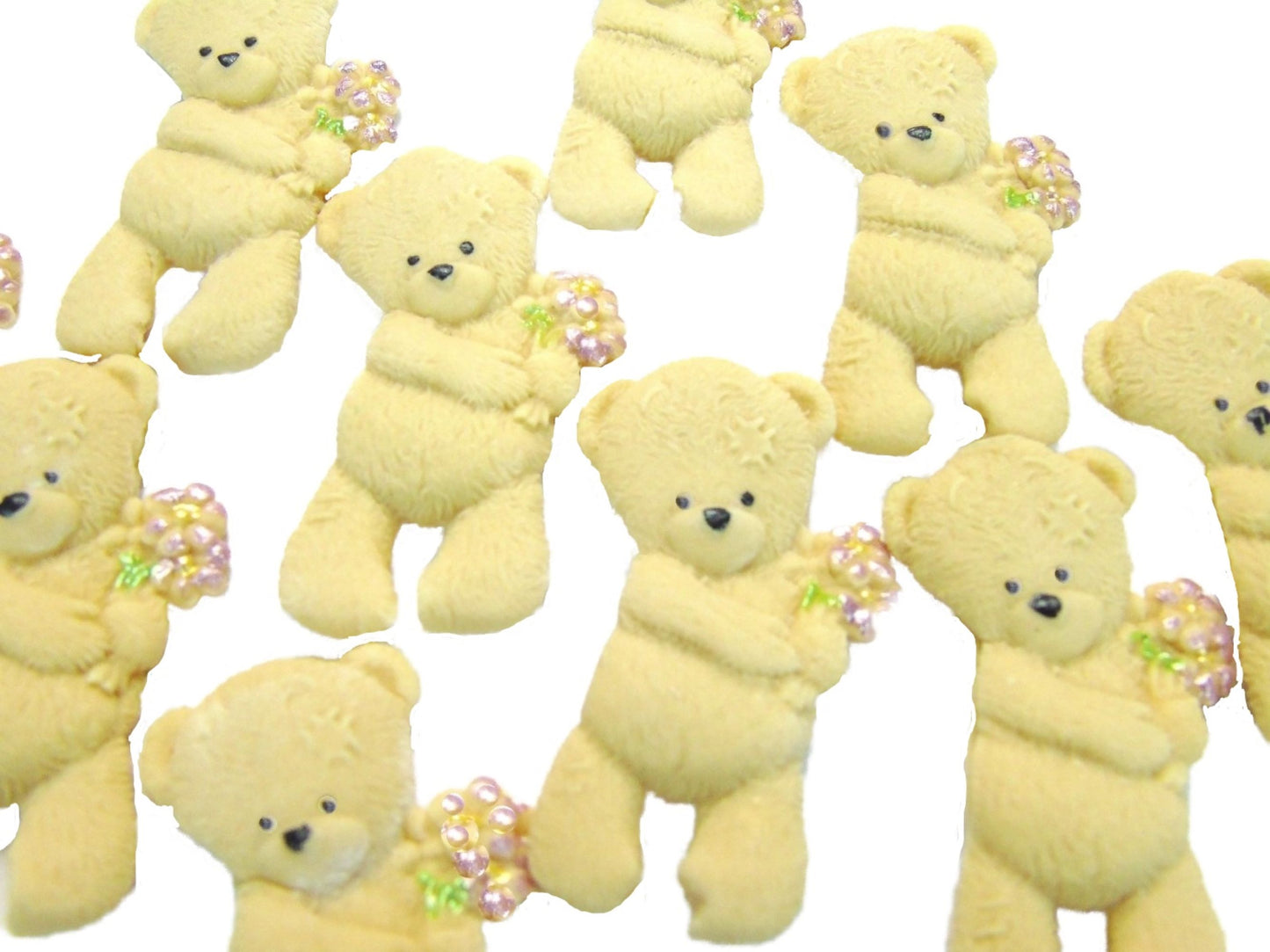 12 Edible Fundraiser Teddies Cream  Cupcake Toppers
