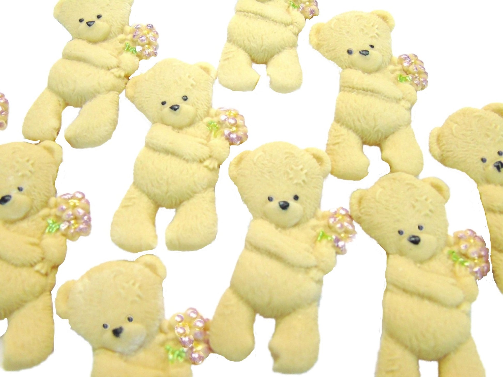 12 Edible Fundraiser Teddies Cream  Cupcake Toppers