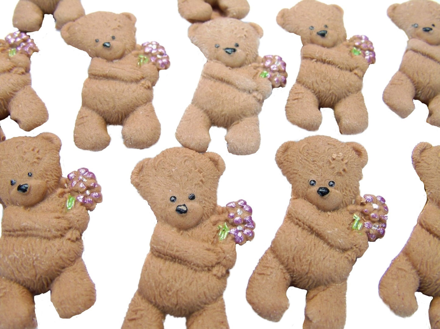 12 Edible Fundraiser Teddies  Brown  Cupcake Toppers