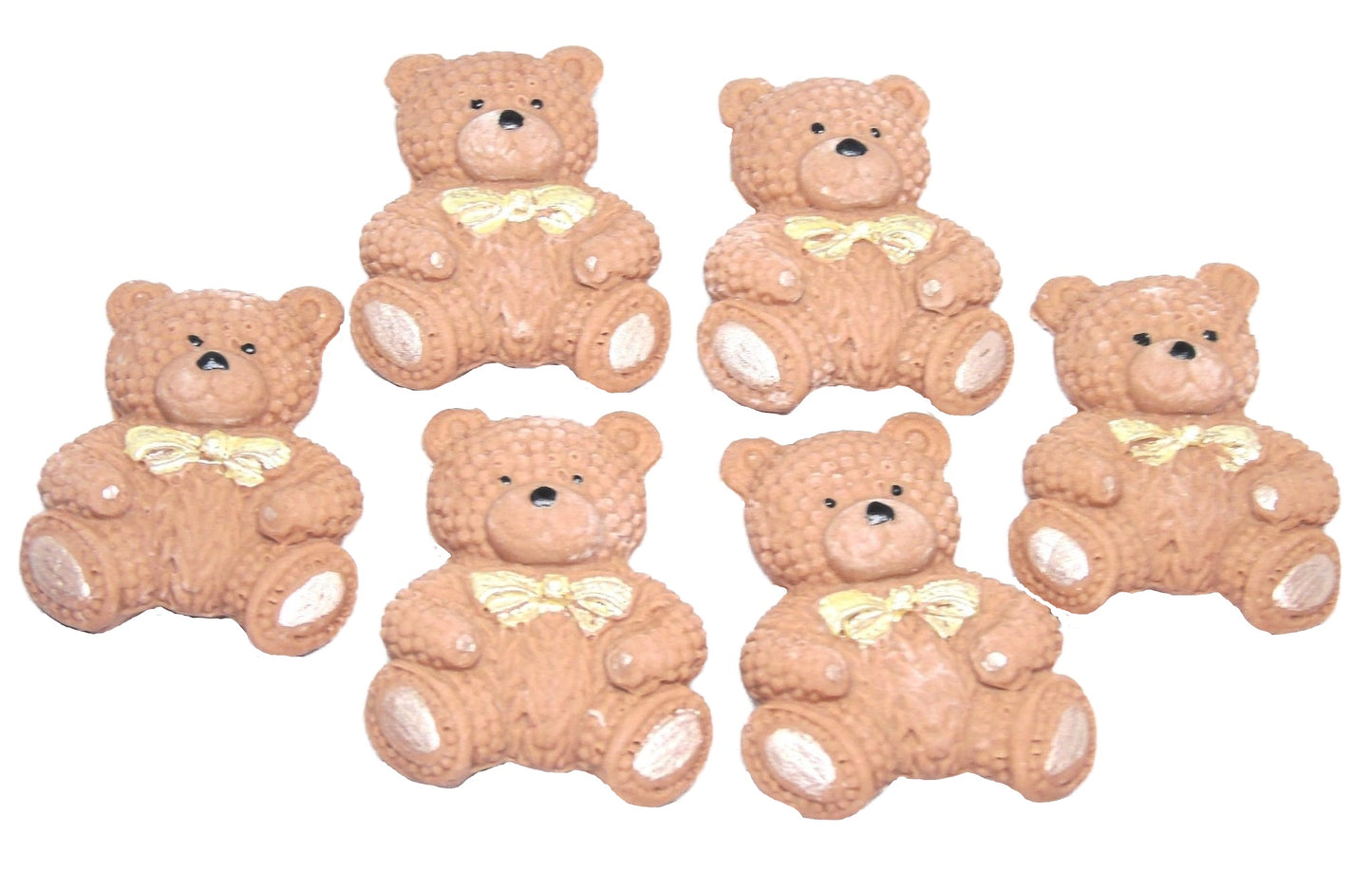 6 Coloured Baby Teddys Baby Shower Cupcake Cake Toppers