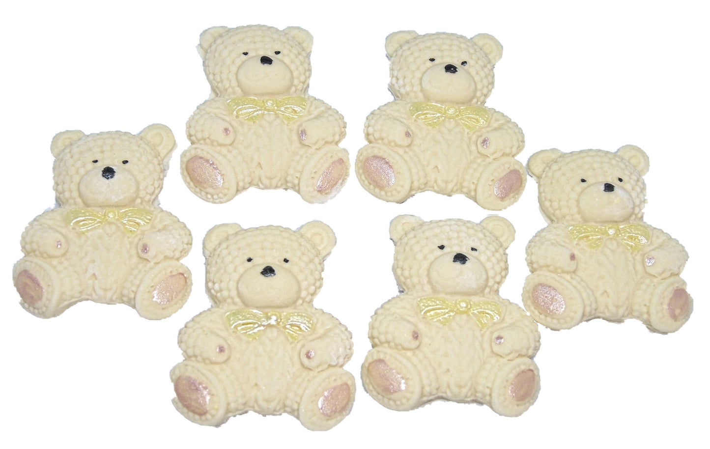 6 Coloured Baby Teddys Baby Shower Cupcake Cake Toppers