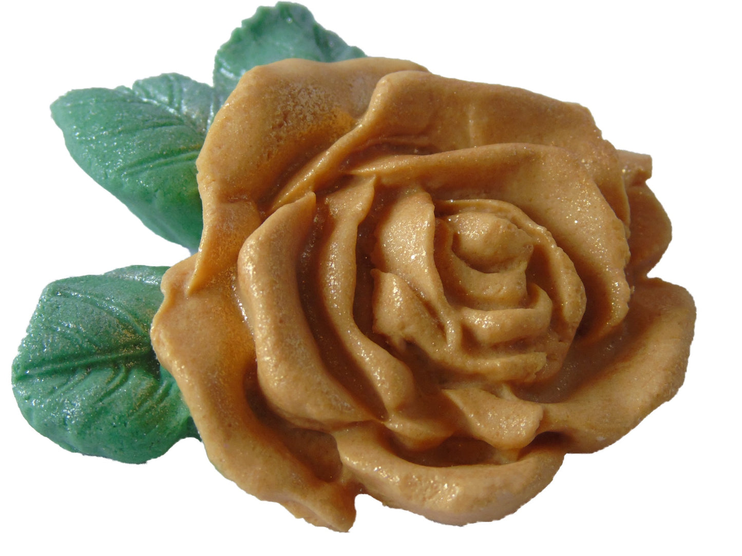 Large Single Gold Coloured Glittered Rose Vegan Cake Topper