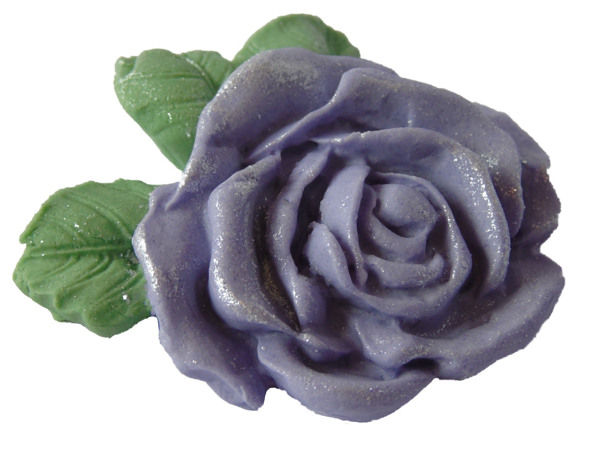 Large Single Purple Coloured Glittered Rose Vegan Cake Topper