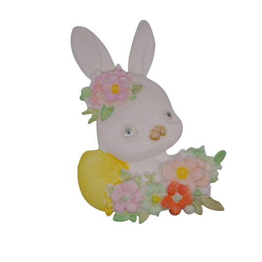 Large white rabbit edible cake topper decorations