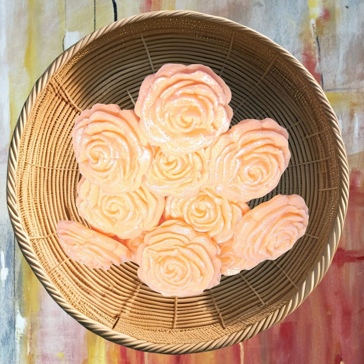 12 Medium Glittered Coloured Roses Cake Decorations