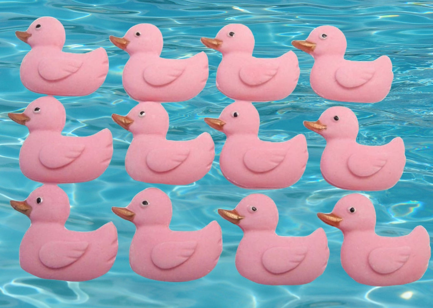 12 Handmade Baby Shower Ducks Edible Cake Cupcake Toppers