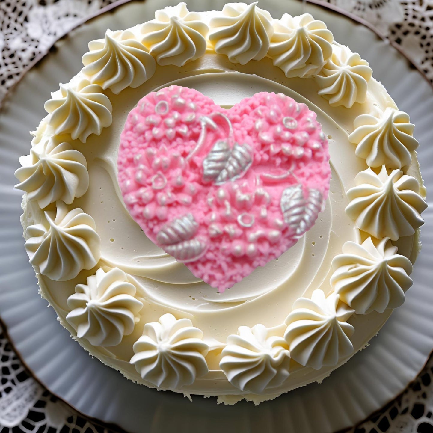 Valentines Glittered Hearts Vegan Edible Cupcake Decorations