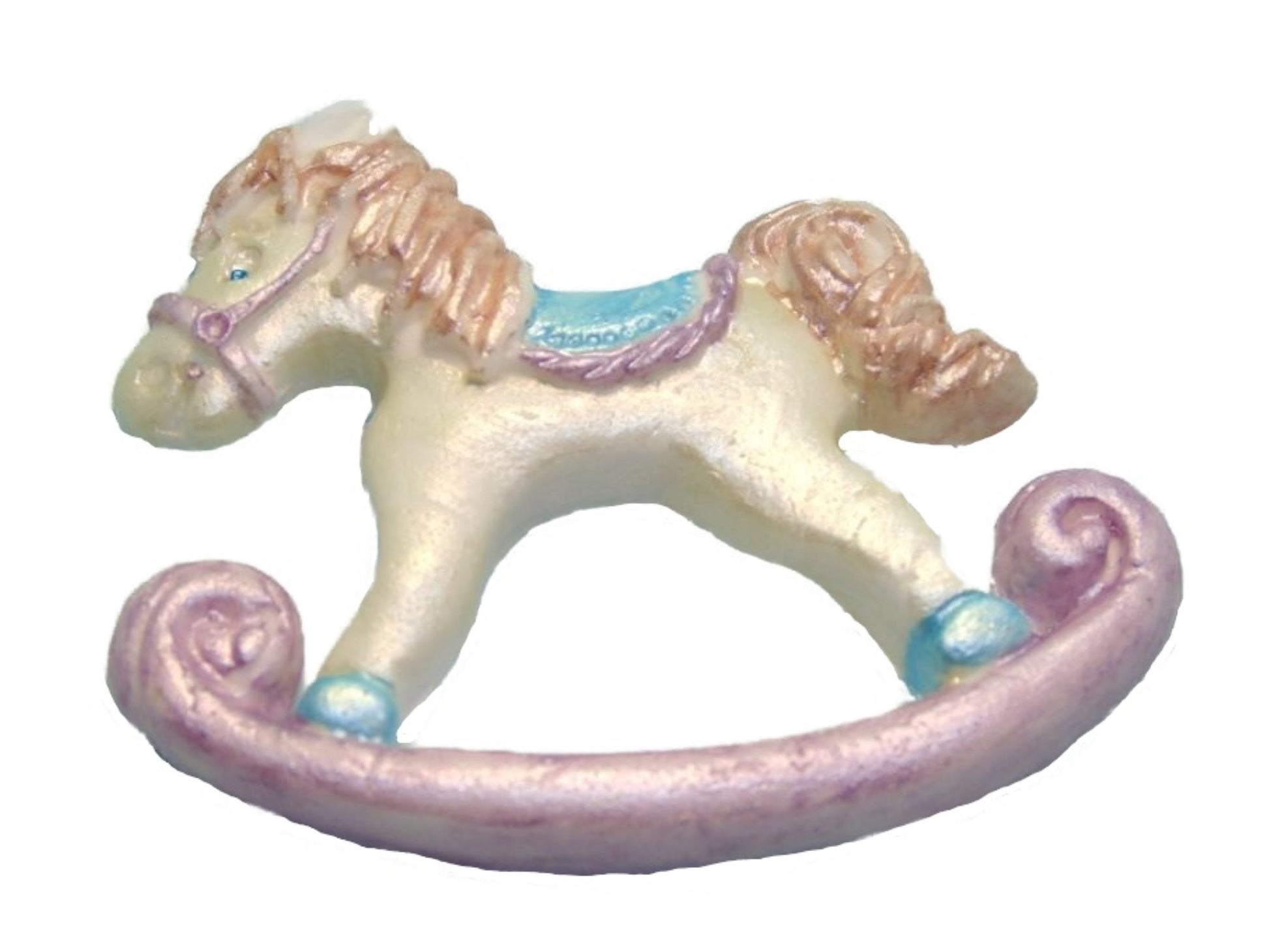 Pink Rocking Horse Edible Birthday Vegan Cake Topper Decorations