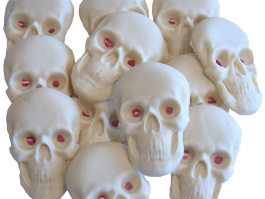 sets of 6 and 12 Halloween Skulls Vegan Cupcake Toppers Cake Decorations