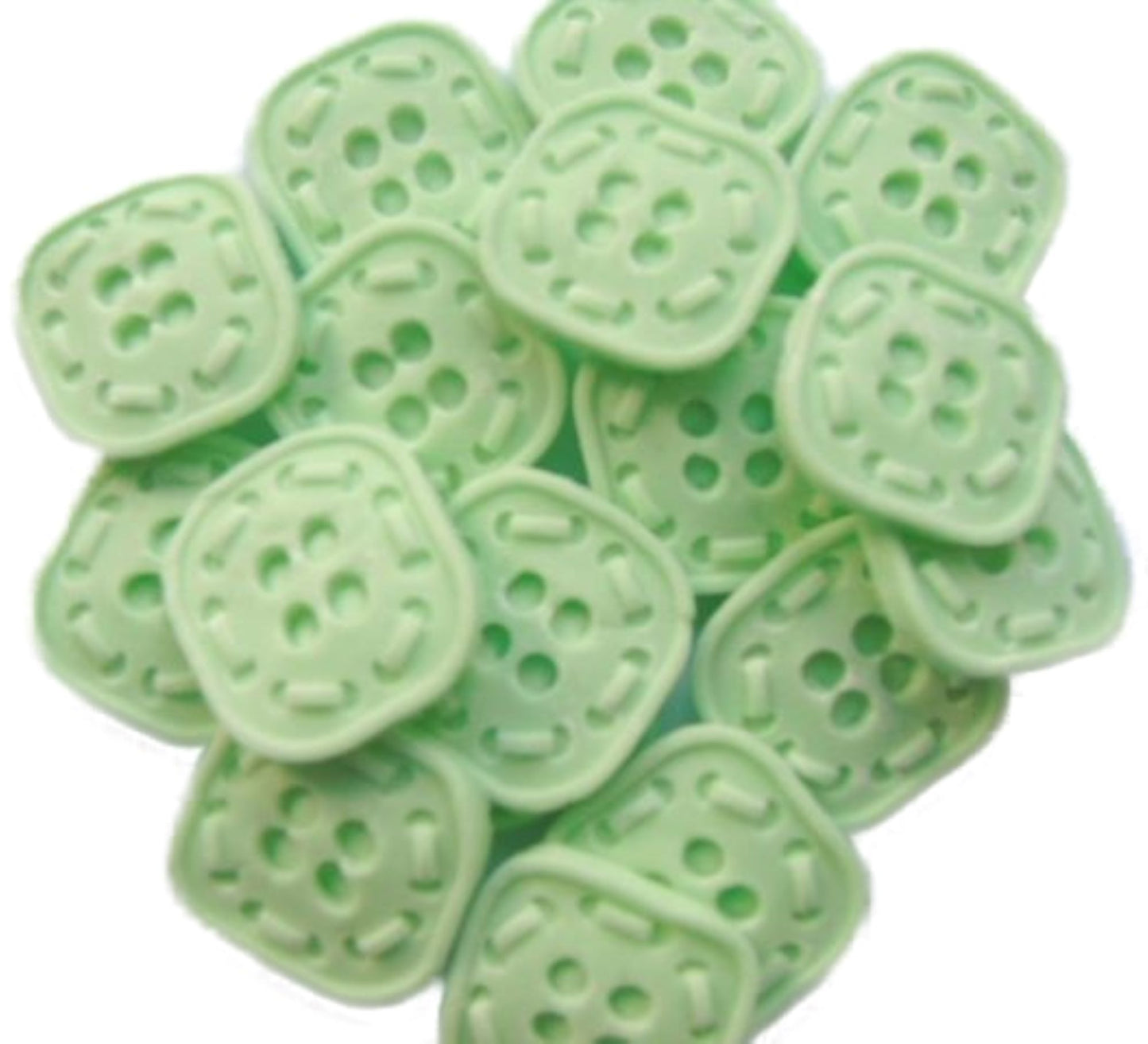 18 Edible Green Coloured Square Shaped Buttons Vegan Cupcake Toppers