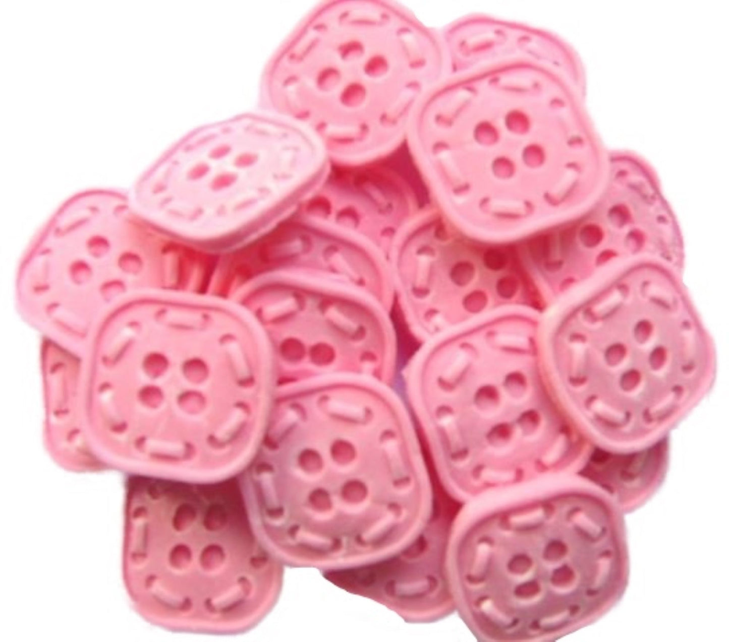 18 Edible Pink Coloured Square Shaped Buttons Vegan Cupcake Toppers