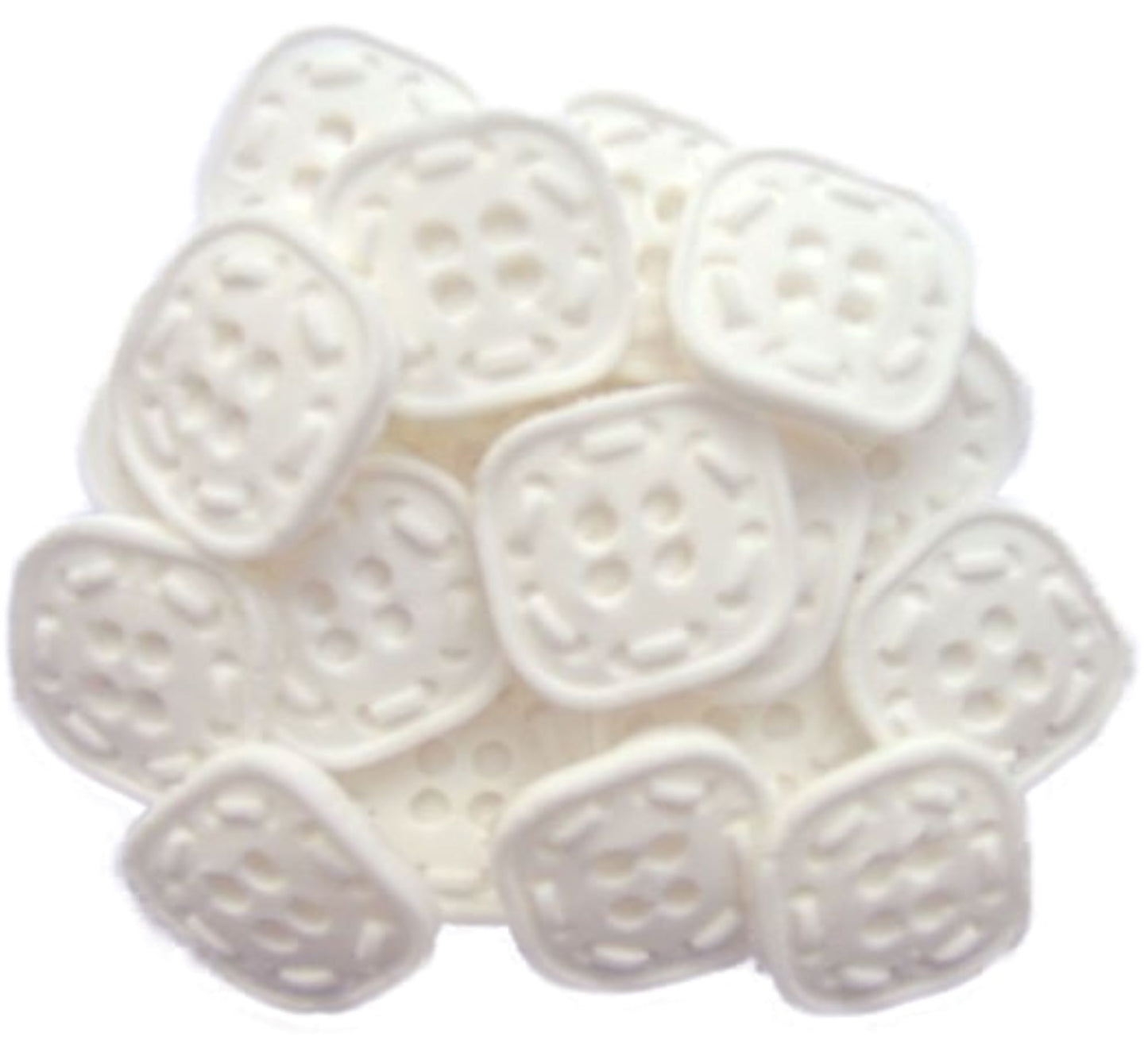 18 Edible White Coloured Square Shaped Buttons Vegan Cupcake Toppers