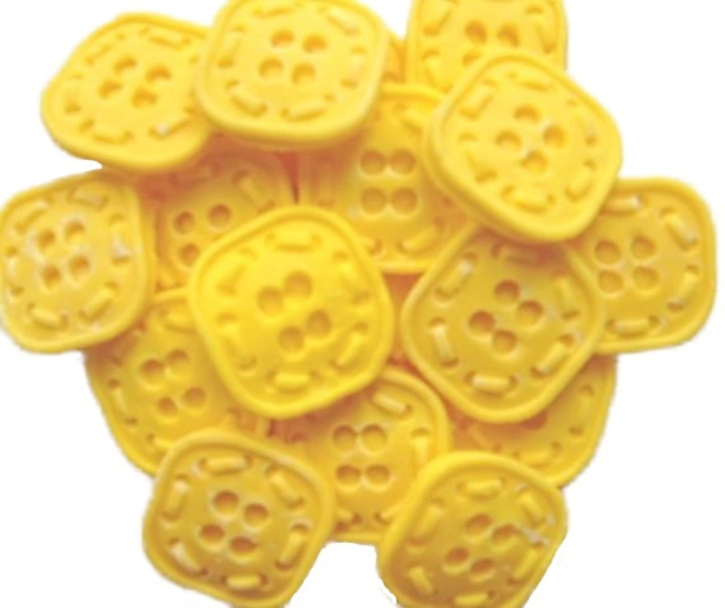 18 Edible Yellow Coloured Square Shaped Buttons Vegan Cupcake Toppers
