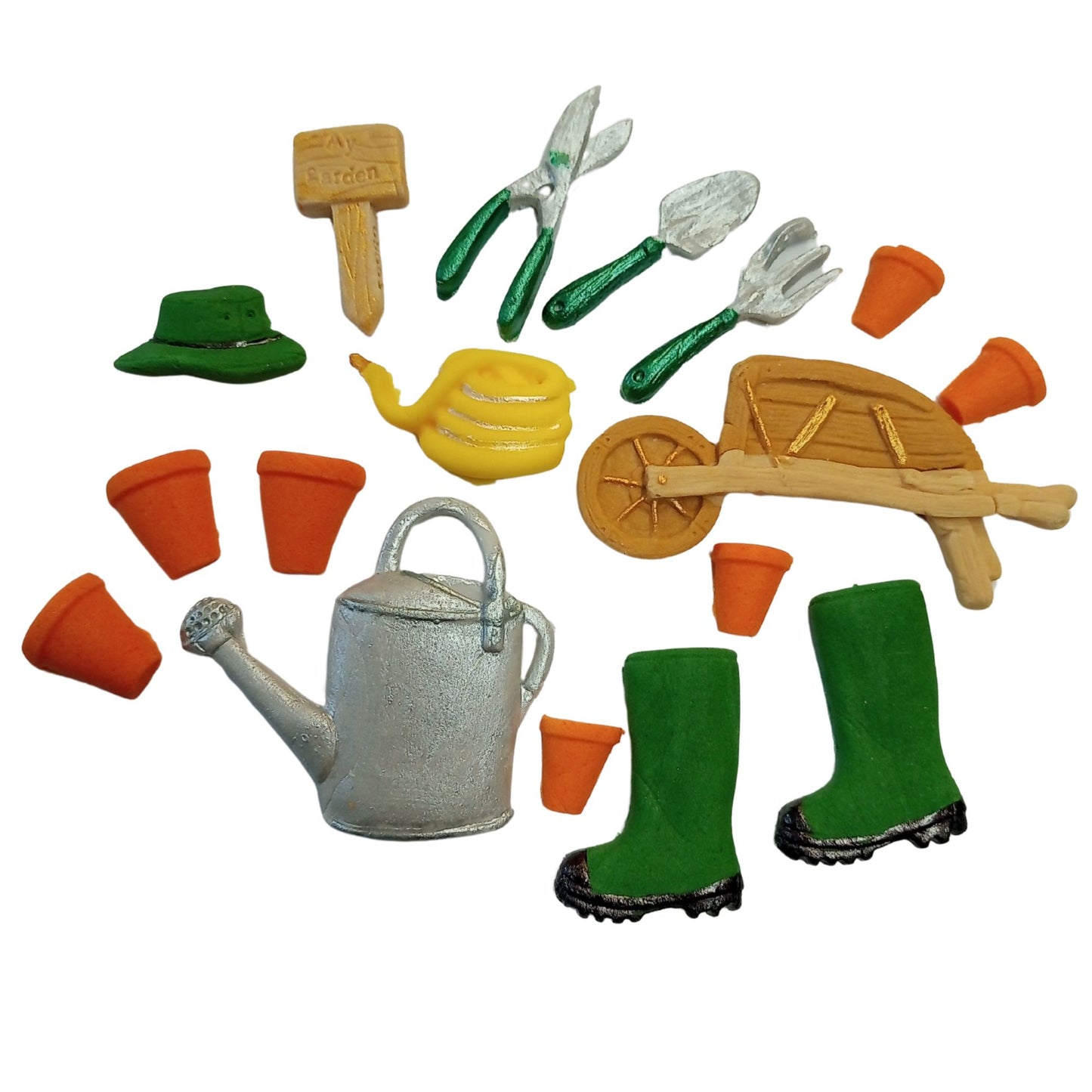 Set 18edible garden themed cake toppers