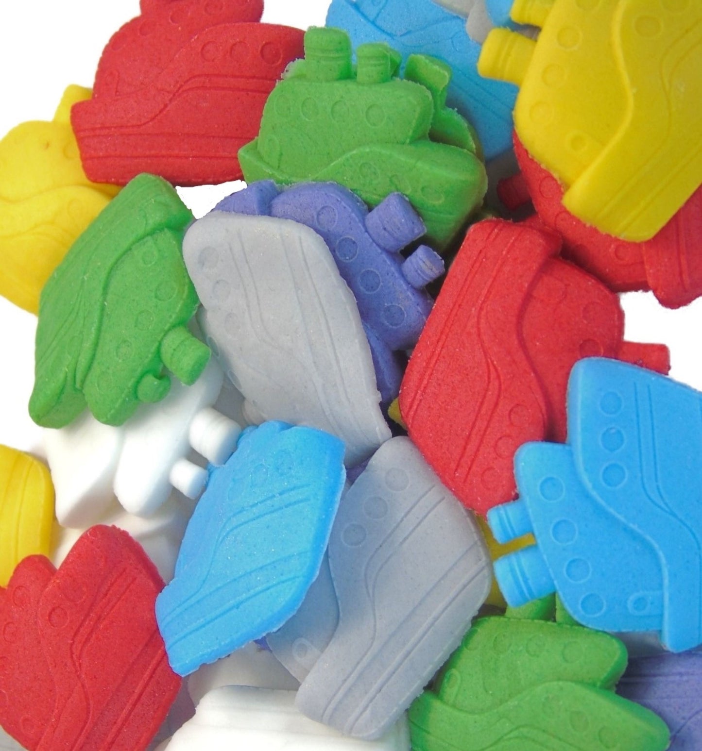 24 Novelty Coloured Ship Confetti Vegan Cupcake Toppers Cake Decorations