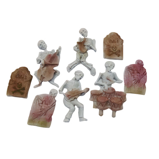 Set Vegan Skellington Band Halloween Edible Cupcake Toppers