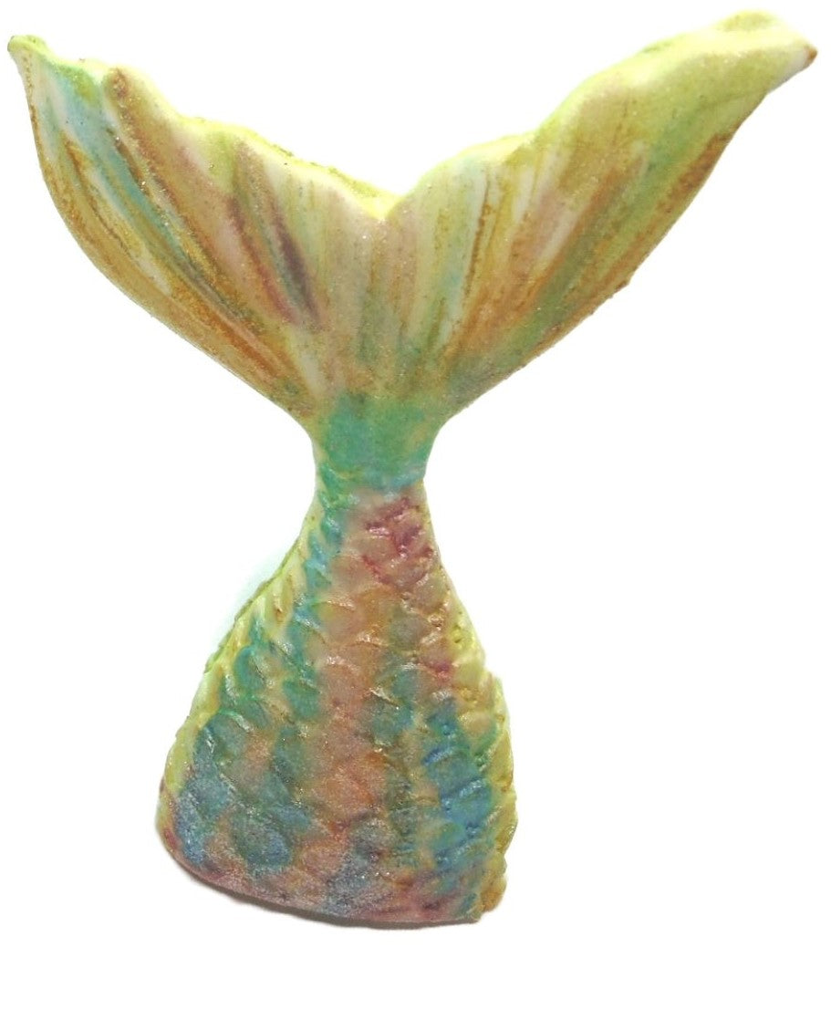 Single Multi coloured Mermaids tail Edible Vegan Cupcake Toppers