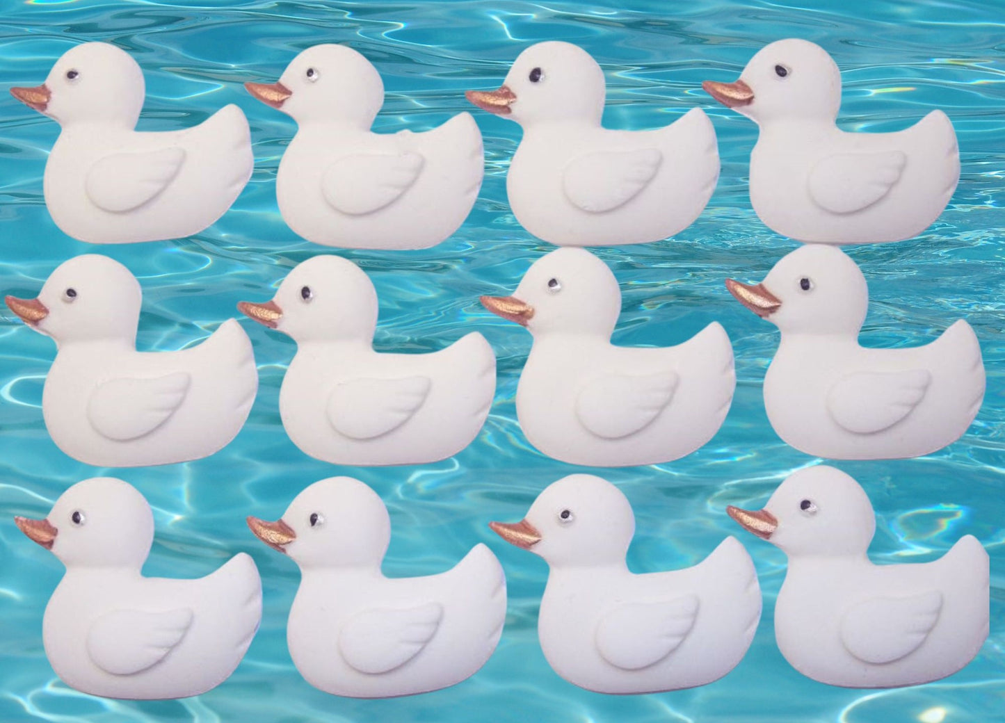 12 Handmade Baby Shower Ducks Edible Cake Cupcake Toppers