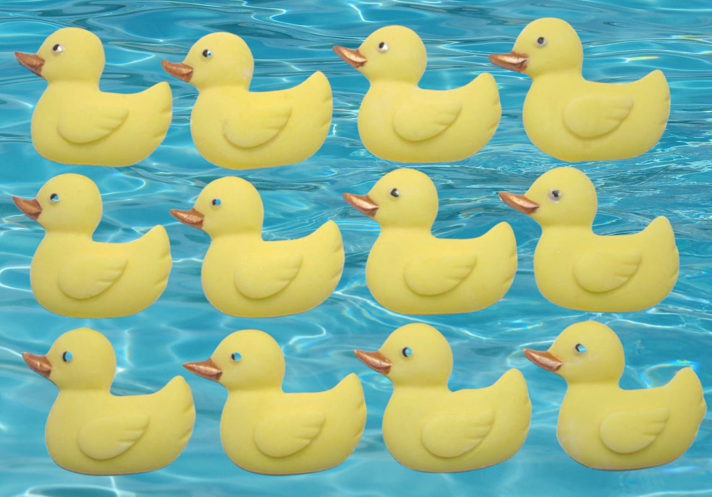 12 Handmade Baby Shower Ducks Edible Cake Cupcake Toppers