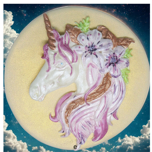 Large Unicorn 2 Piece Hand-Painted Edible Cake Decoration