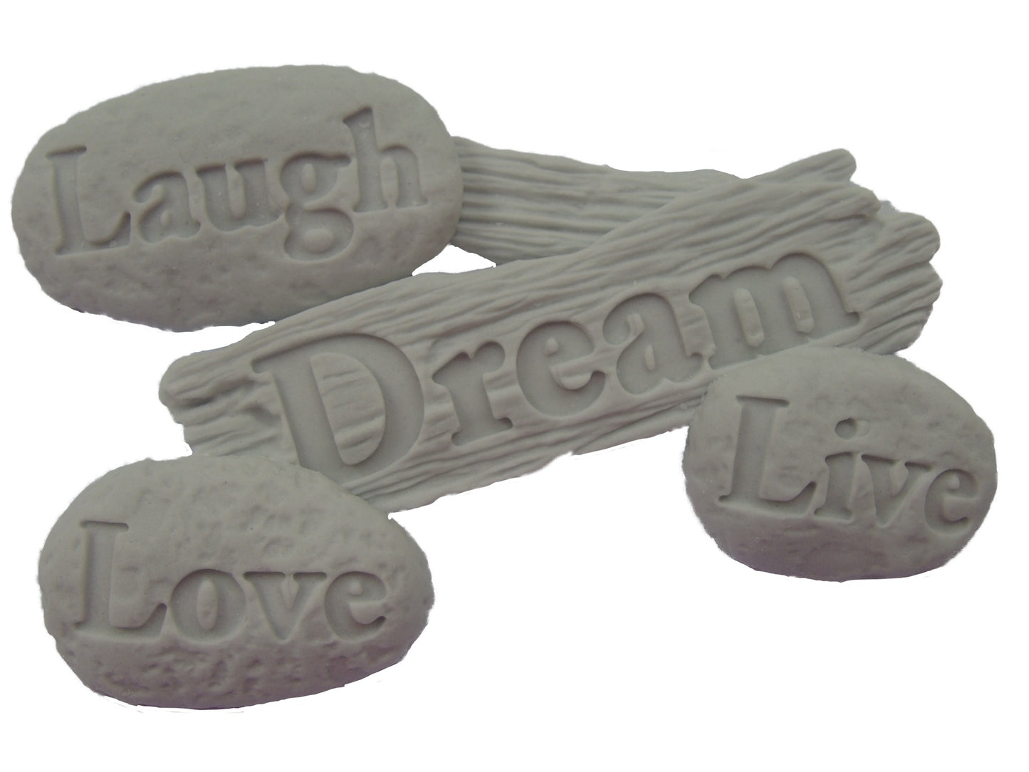 Pebbles signs, Love, Live, Laugh, Dream,  Edible Decorations