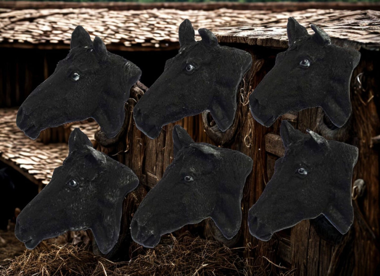 6 Horse Faces Vegan Birthday Edible Cupcake Cake Decorations