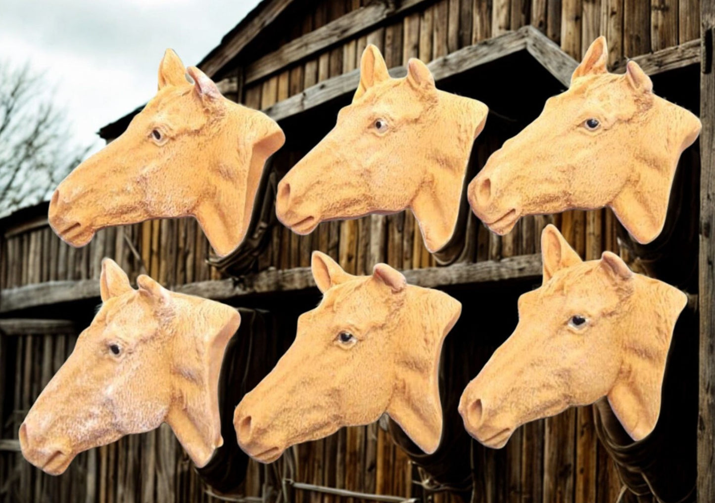 6 Horse Faces Vegan Birthday Edible Cupcake Cake Decorations