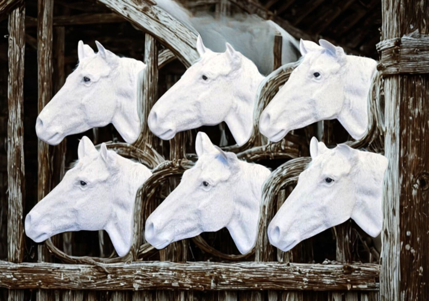 6 Horse Faces Vegan Birthday Edible Cupcake Cake Decorations