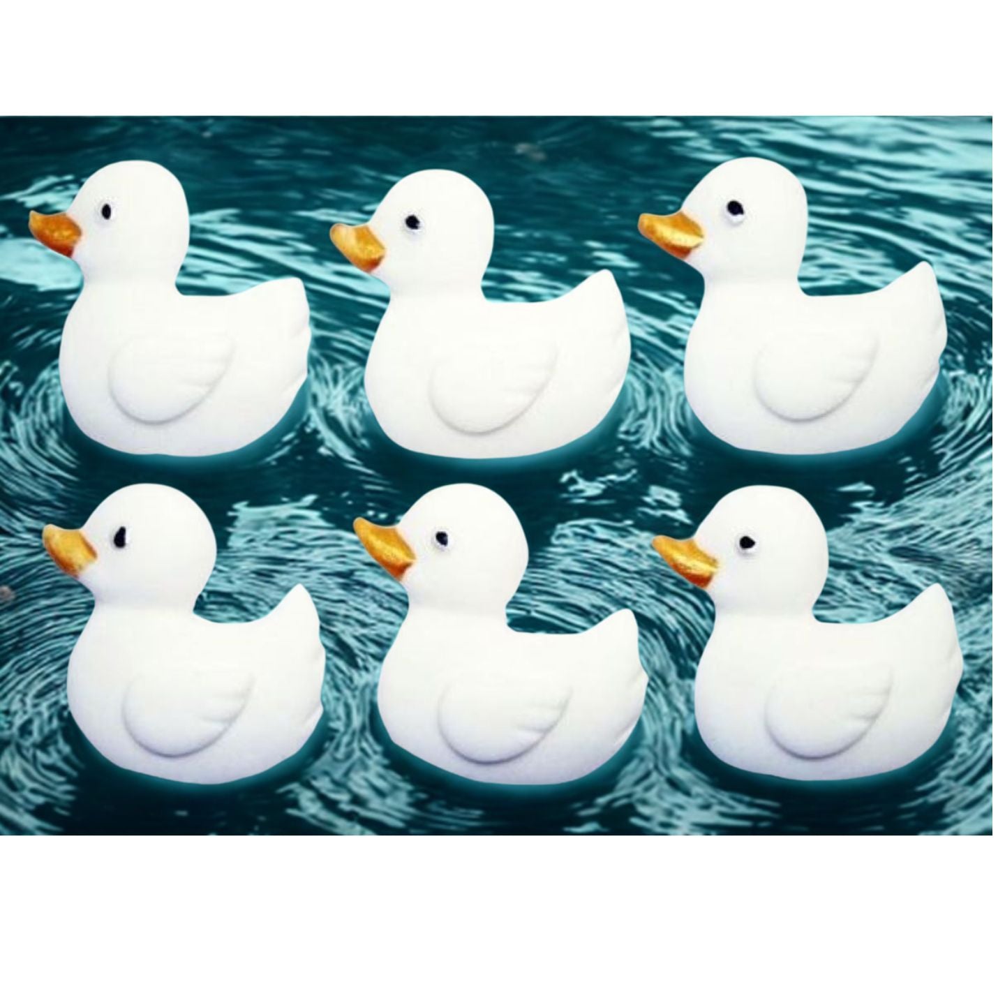 6 Ducks Baby Shower Vegan Edible Cupcake Cake Toppers