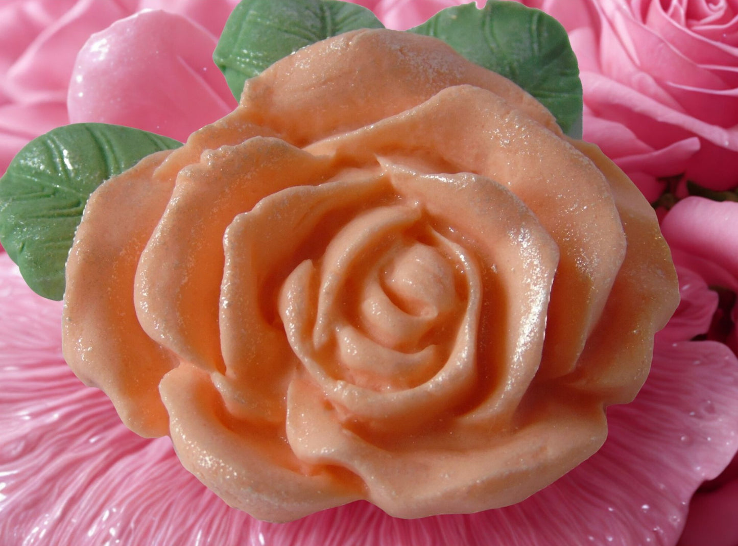 An Extra Large Single Coloured Glittered Rose Cake Topper