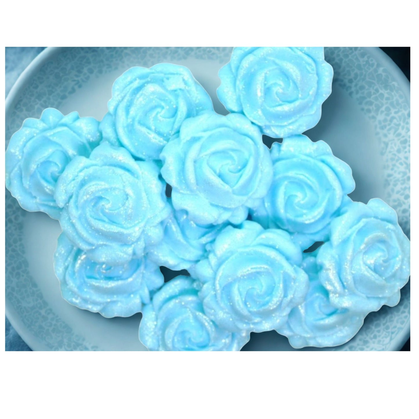 12 Glittered Coloured Roses Vegan Edible Cupcake Toppers