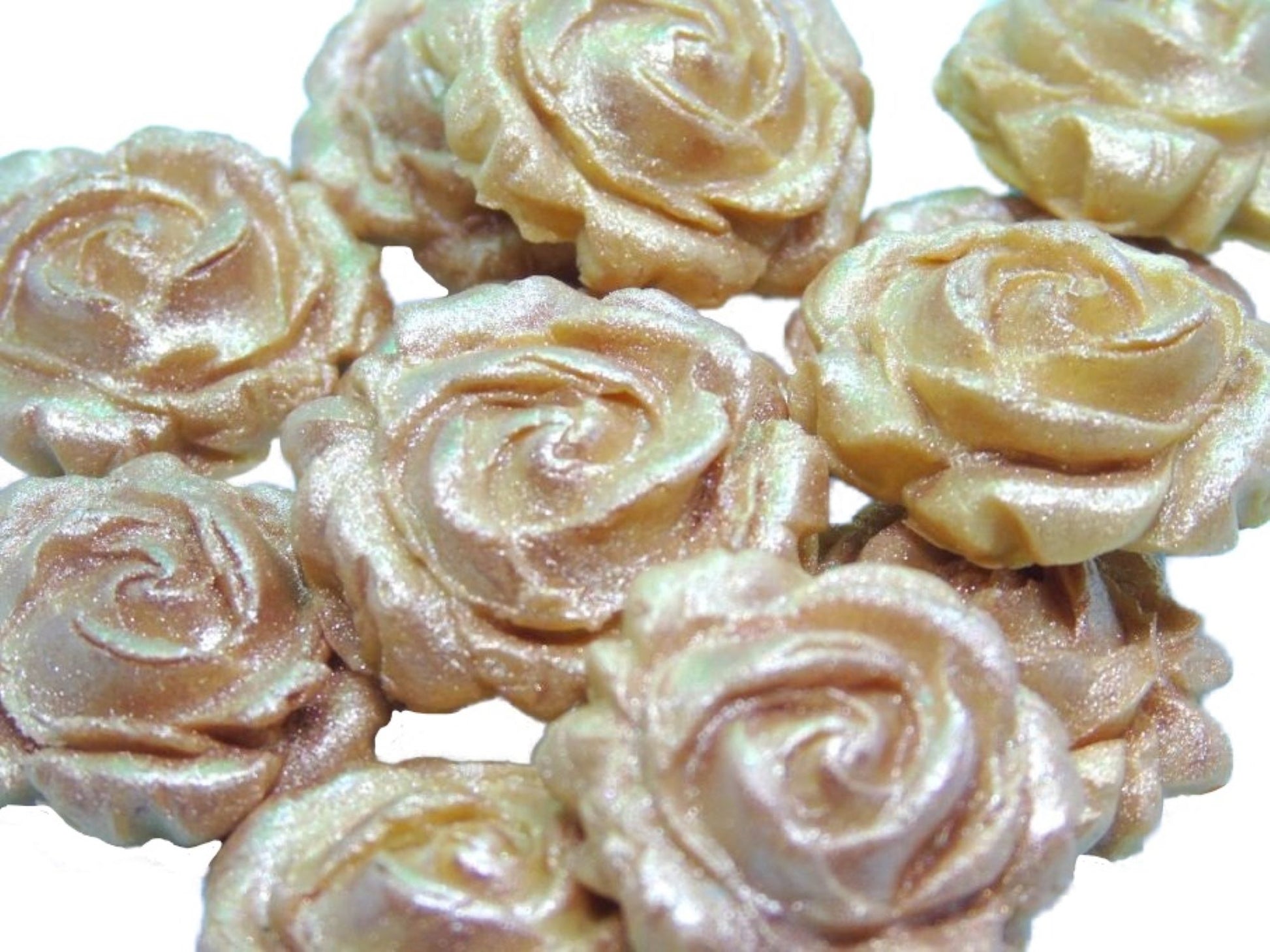 12 Glittered Gold Roses Vegan Birthday Cupcake Toppers