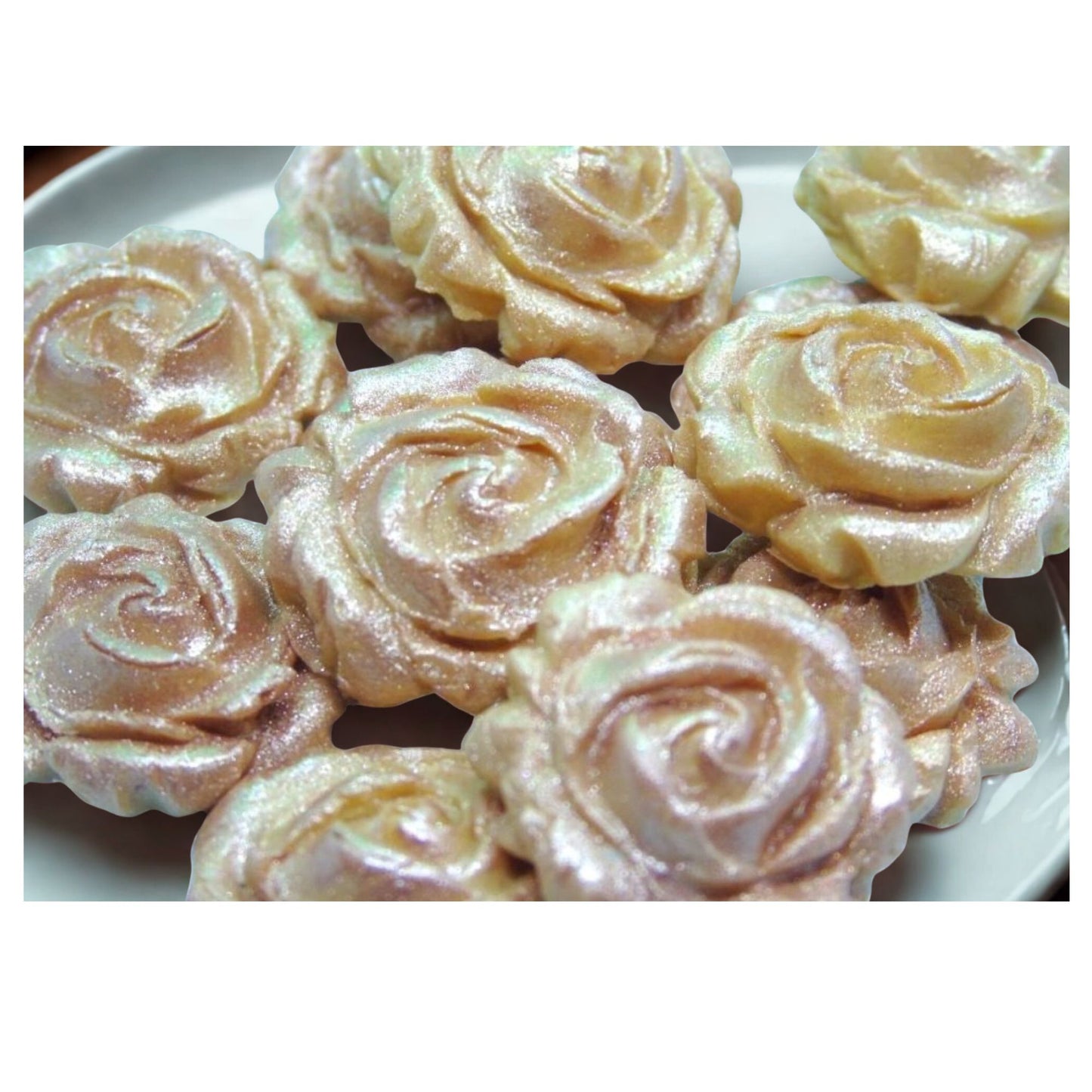 12 Glittered Coloured Roses Vegan Edible Cupcake Toppers