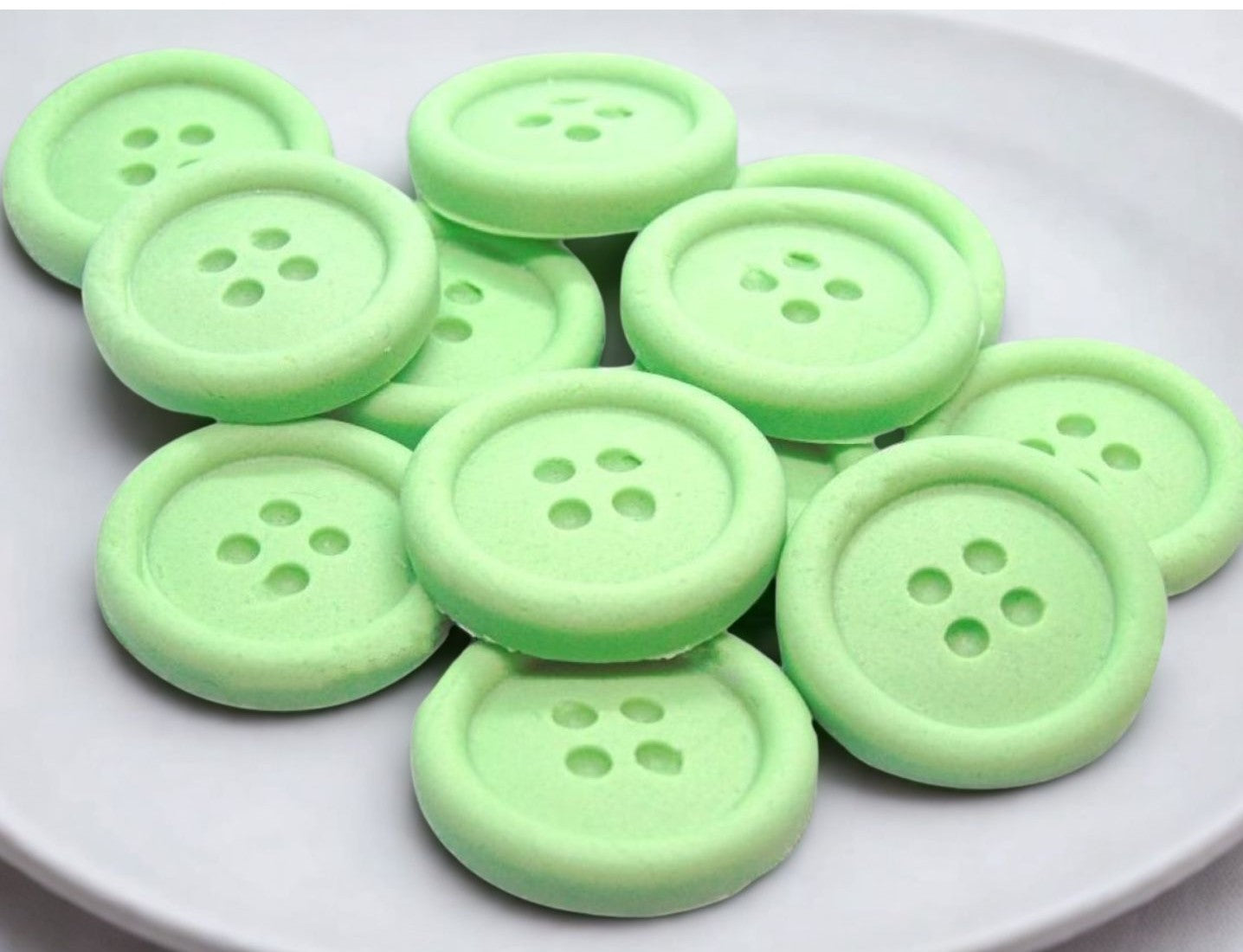 Pack 12 Round Coloured Buttons Cupcake Cake Decorations