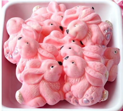 12 Easter Coloured Rabbits Baby Shower Edible Cupcake Toppers