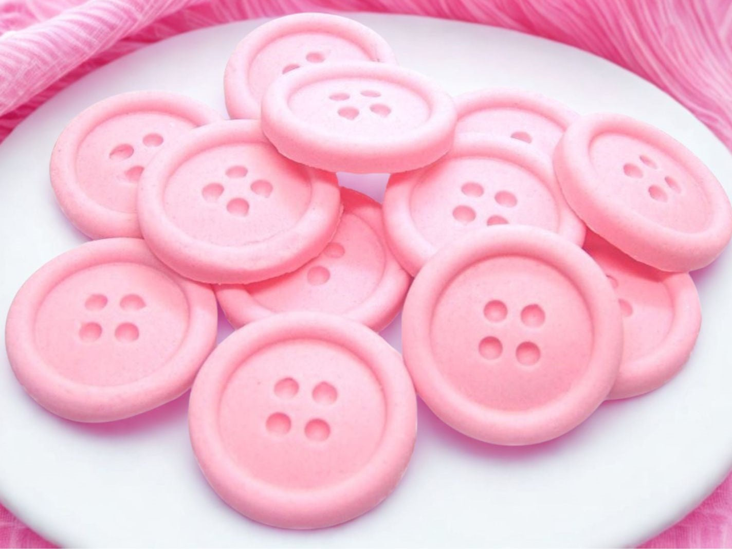 Pack 12 Round Coloured Buttons Cupcake Cake Decorations