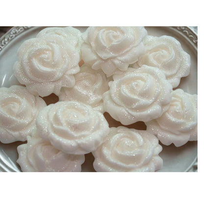 12 Glittered Coloured Roses Vegan Edible Cupcake Toppers