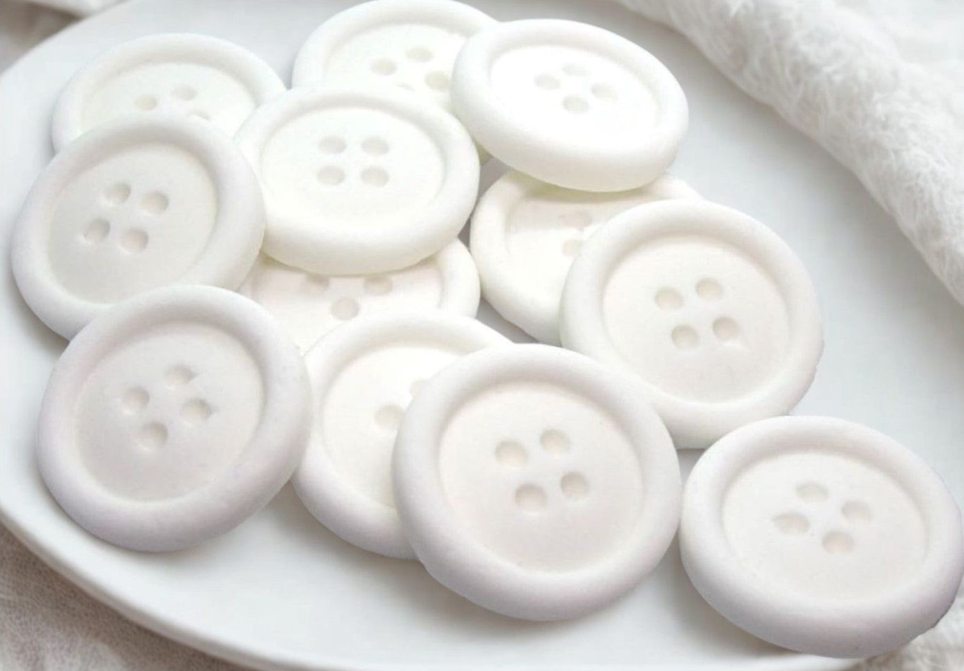 Pack 12 Round Coloured Buttons Cupcake Cake Decorations