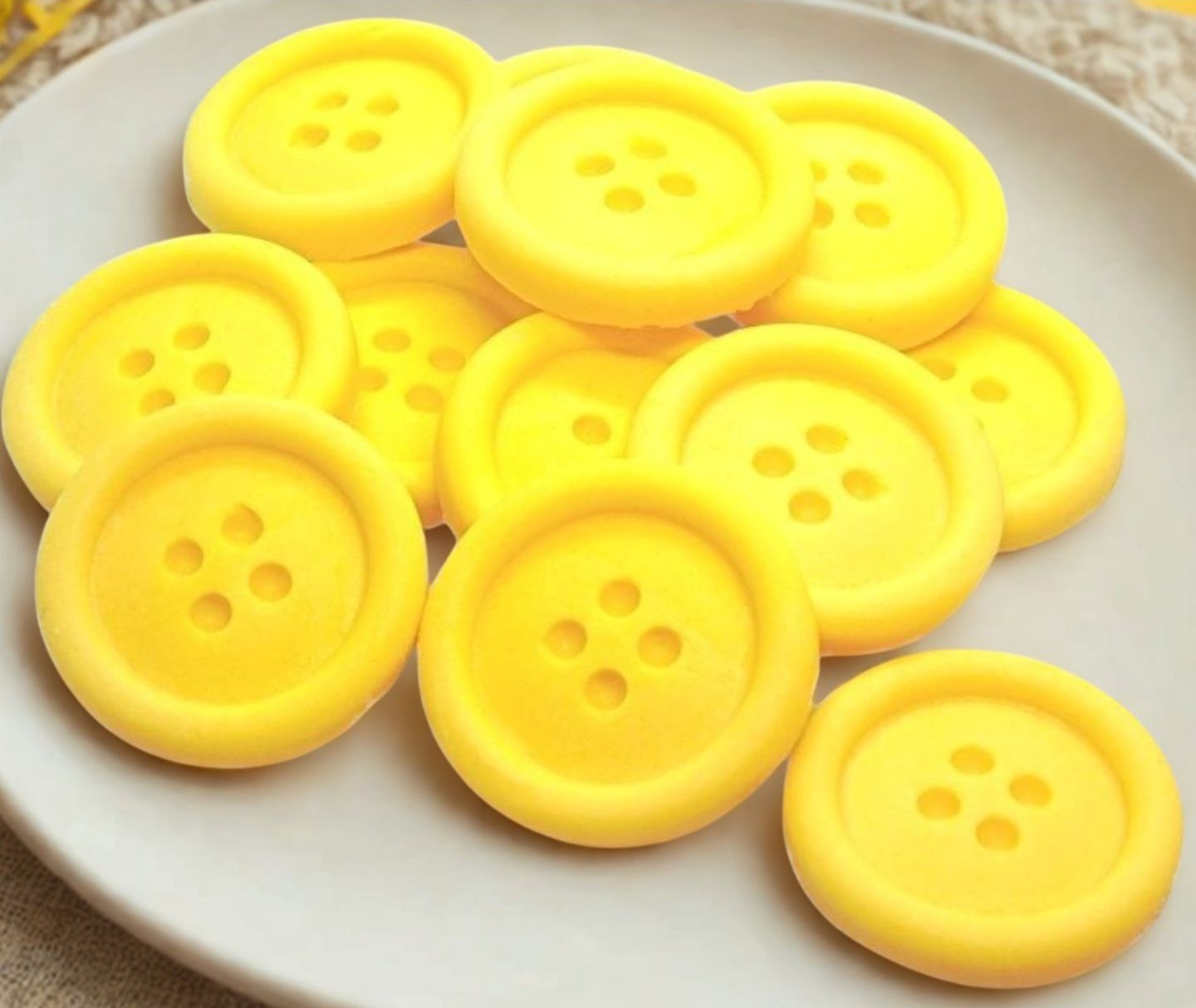 Pack 12 Round Coloured Buttons Cupcake Cake Decorations