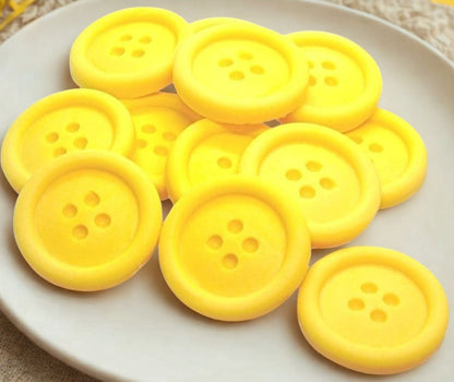 Pack 12 Round Coloured Buttons Cupcake Cake Decorations